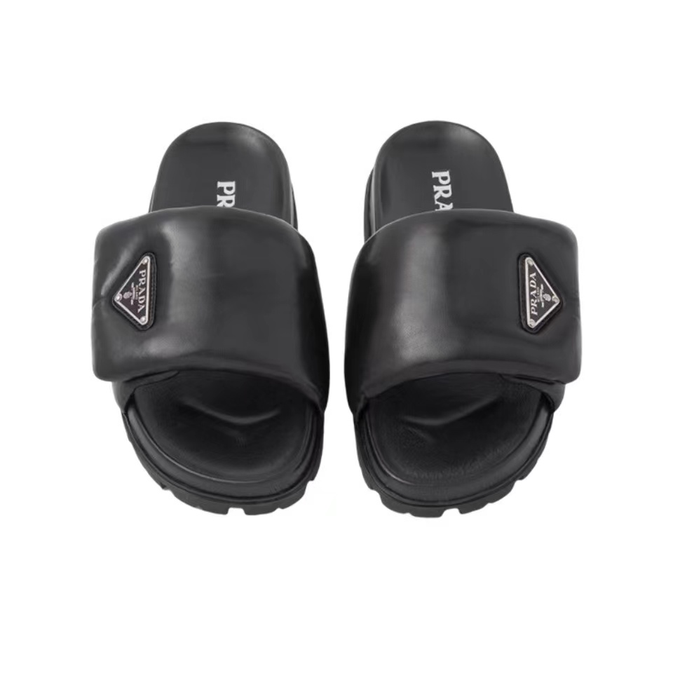 Prada Leather Platform Sandals Slide Sandal - Image 2