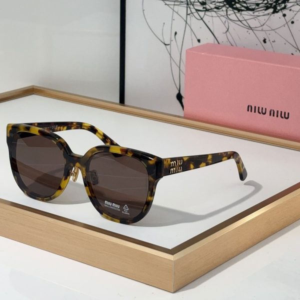 MIU MIU  Mirror leg logo irregular shaped Sunglasses Top quality