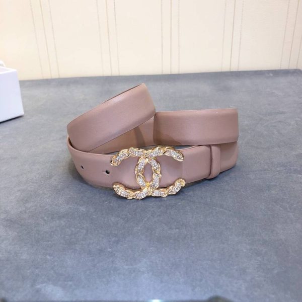 Chanel Belt With Double C Buckle Beige Women Belt 30MM