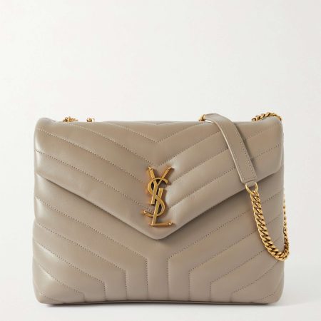 SAINT LAURENT Loulou medium quilted leather shoulder bag brown