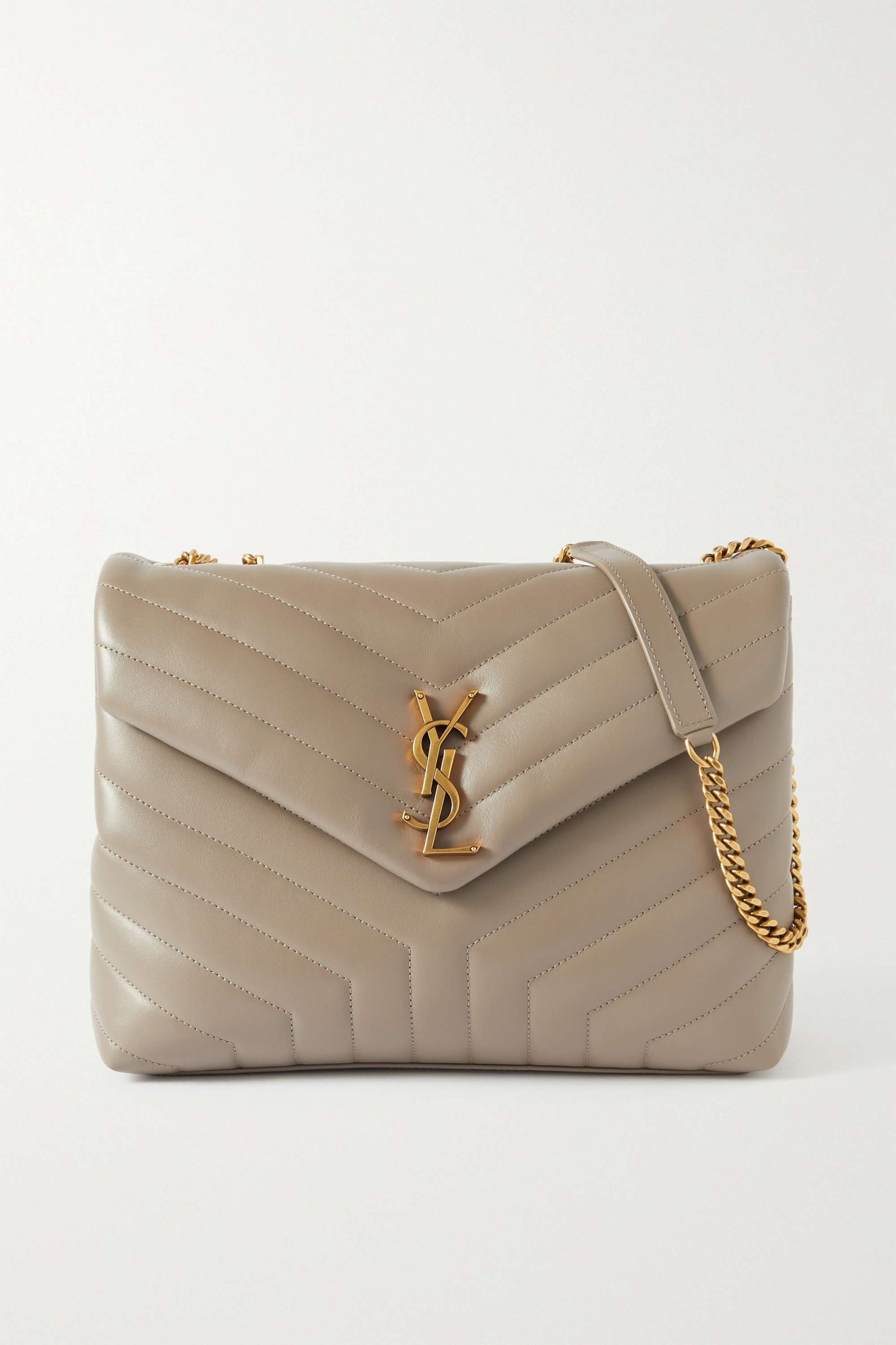 SAINT LAURENT Loulou medium quilted leather shoulder bag brown - Image 1