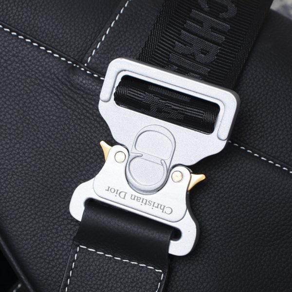 Dior Saddle Bag Black Grained Calfskin With Dior And Shawn Signature 1ADPO093YZS_H10E