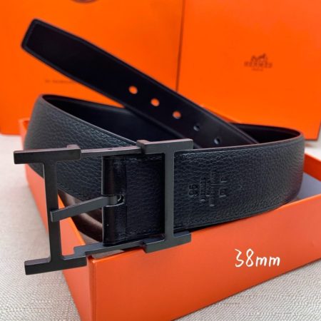 Hermes H Belt Buckle & Reversible Black For Women, Women Belt 380MM - Image 2