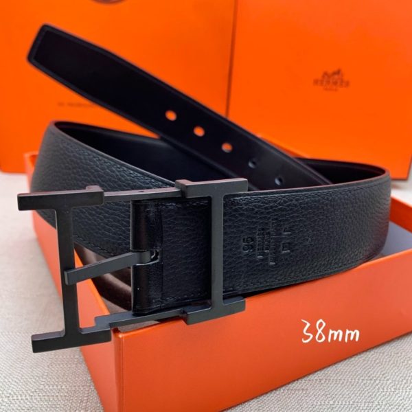 Hermes H Belt Buckle & Reversible Black For Women, Women Belt 380MM
