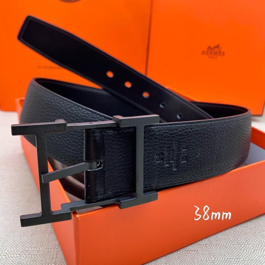 Hermes H Belt Buckle & Reversible Black For Women, Women Belt 380MM - Image 2