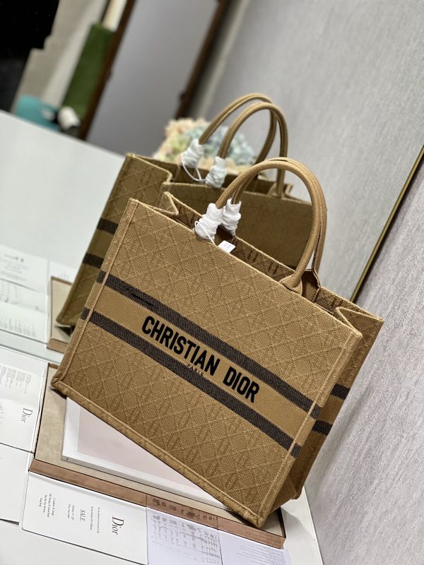 Dior Book Tote Large Natural Cannage Raffia