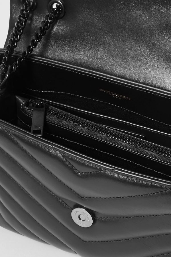 SAINT LAURENT YSL Loulou Small Quilted Leather Shoulder Bag Black