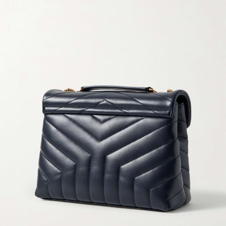 SAINT LAURENT YSL Loulou small quilted leather shoulder bag navy - Image 6