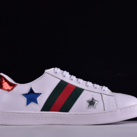 Gucci Ace Embroidered Low-Top Sneaker WITH COLORFUL STARS 431942-A38G1 - Image 3
