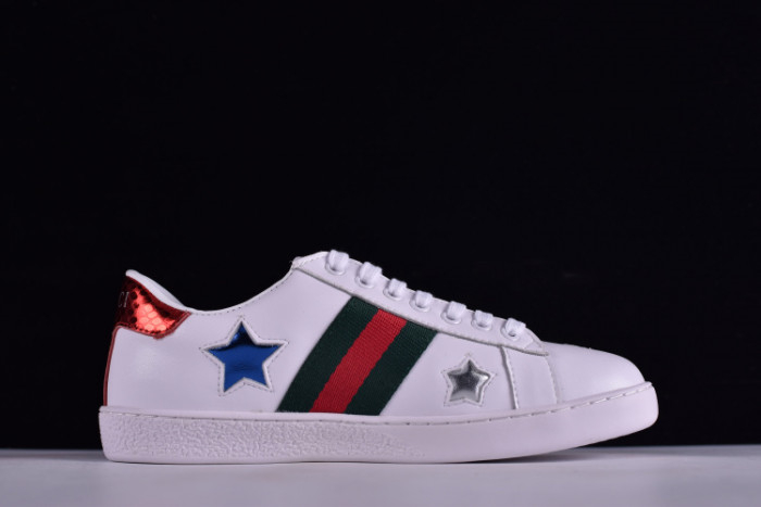 Gucci Ace Embroidered Low-Top Sneaker WITH COLORFUL STARS 431942-A38G1 - Image 3