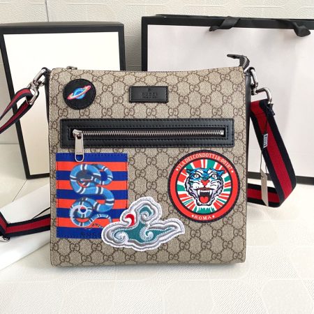 GUCCI Classic Canvas&Leather Crossbody Bag - Image 5