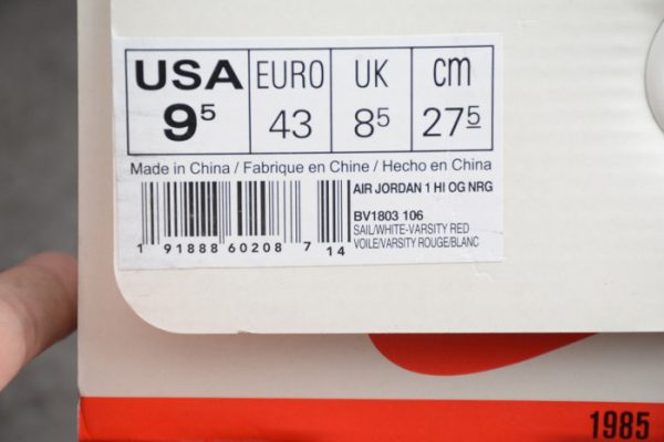 Air Jordan 1 Hi OG NRG "Nigel Sylvester" BV1803-106