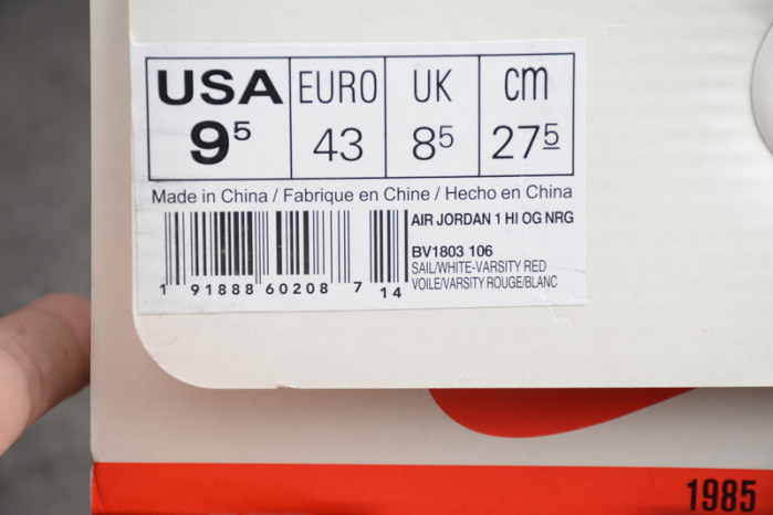 Air Jordan 1 Hi OG NRG "Nigel Sylvester" BV1803-106 - Image 8