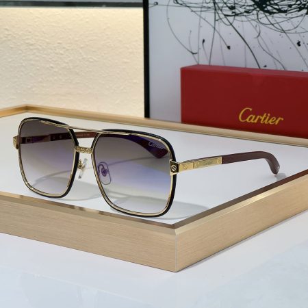 Cartier Metal Side Color Matching Aviator Sunglasses Top quality - Image 2