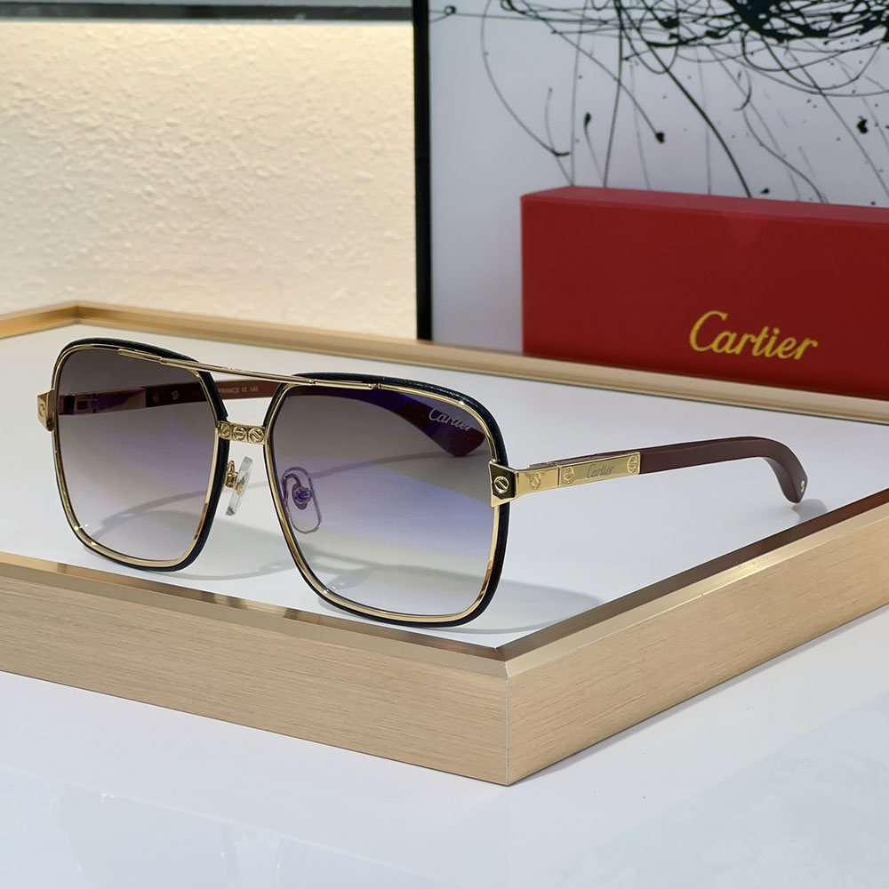 Cartier Metal Side Color Matching Aviator Sunglasses Top quality - Image 2