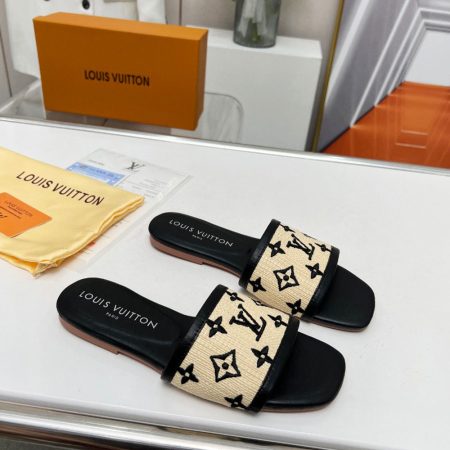 LV Fabric Flat Flip-flops Slide Sandal - Image 3
