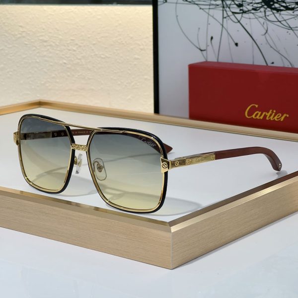 Cartier Metal Side Color Matching Aviator Sunglasses Top quality