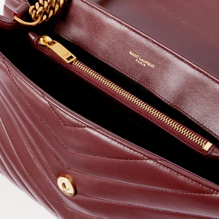 SAINT LAURENT Loulou medium quilted leather shoulder bag burgundy - Image 5