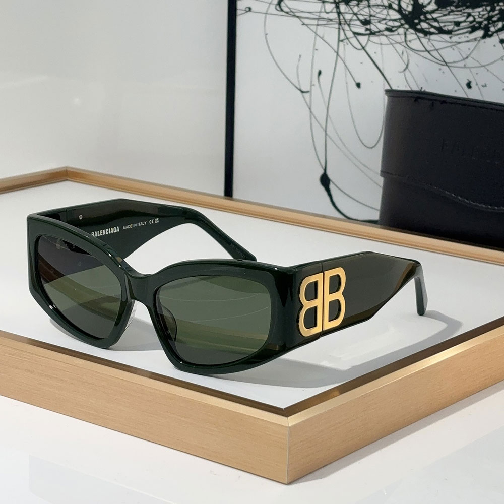 Balenciaga  Mirror leg Logoo Aviator Sunglasses Top quality - Image 1