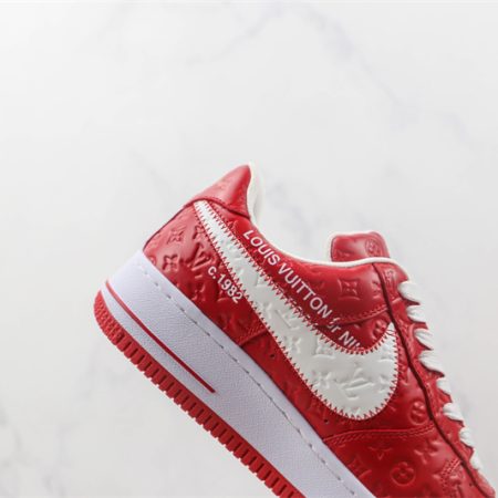 LV x Nike Air Force 1'07 LV8 Low Red/white/LV Monogram - Image 9