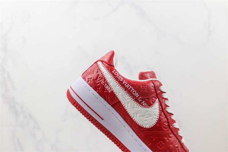 LV x Nike Air Force 1'07 LV8 Low Red/white/LV Monogram - Image 9