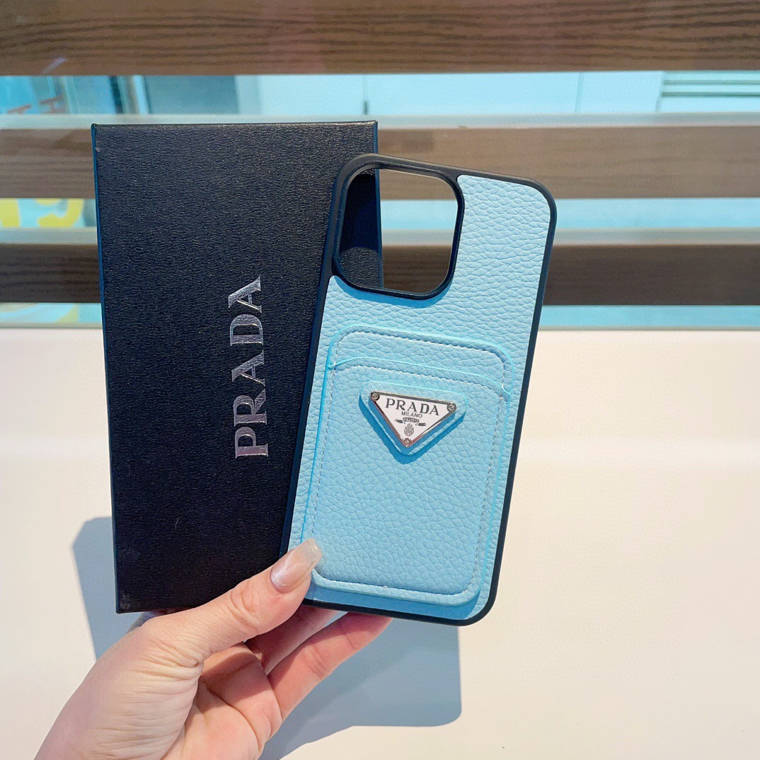 Prada  Pebbled Leather Phone Case - Image 1