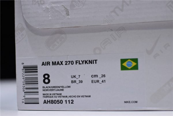 Nike Air Max 270 FIFA World Cup Brazil Black Green Yellow AH8050-112