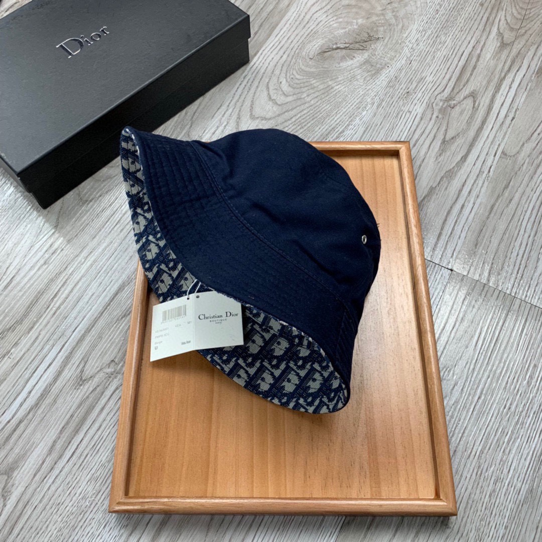 Dior Double Sided Cotton Printed Fisherman's Hat Sunhat - Image 1