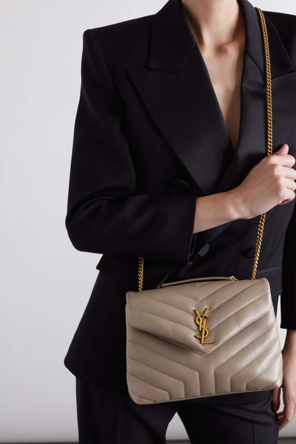 SAINT LAURENT Loulou small quilted leather shoulder bag black