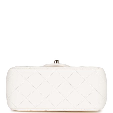 Chanel Classic Flag Bag Pearl Crush Mini Square Flap Bag White   Light Gold Hardware - Image 7