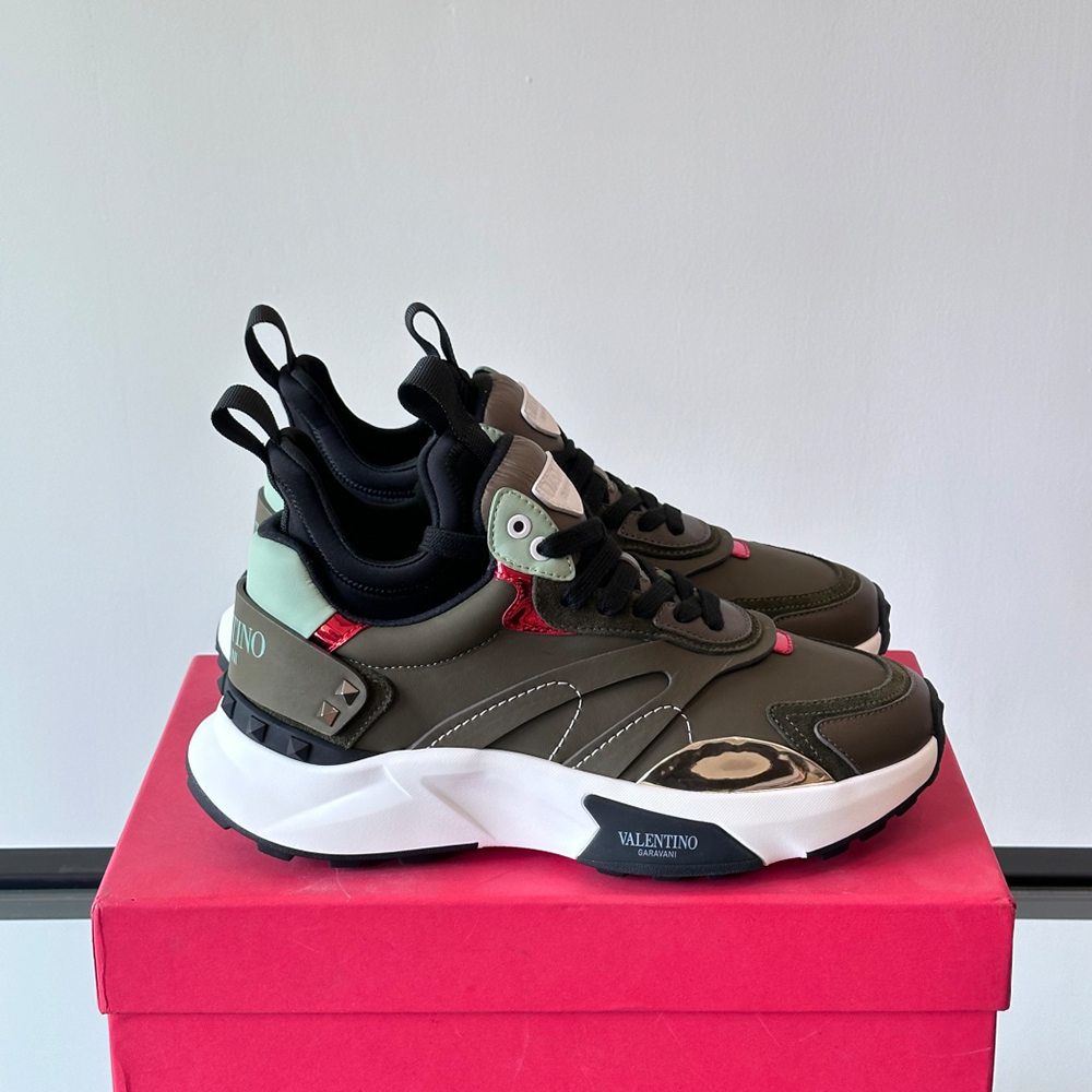 Valentino Garavani Leather Lace-Up Sneakers - Image 3