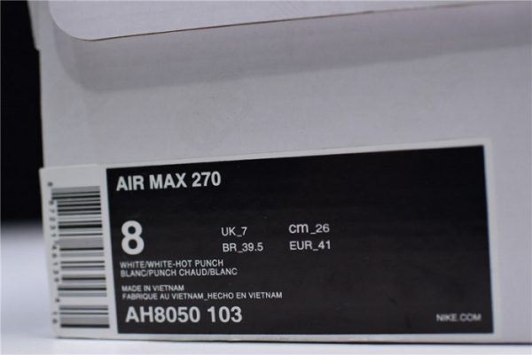 NIKE AIR MAX 270 WHITE HOT PUNCH AH8050-103