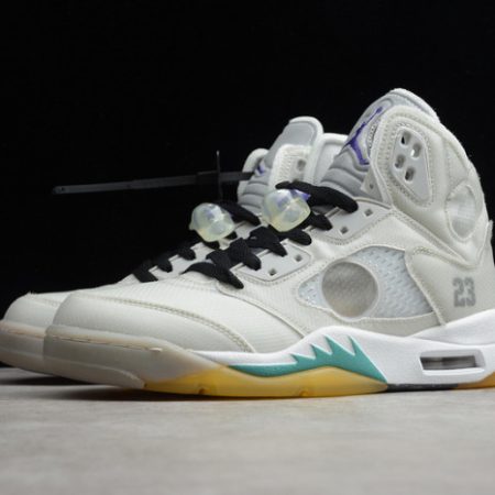 Off-White Air Jordan 5 white green purple CT8480-105 - Image 5