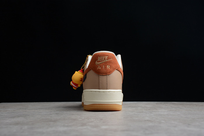 Nike Air Force 1 07 ESS White Brown Metallic Gold CW2288-686 - Image 3