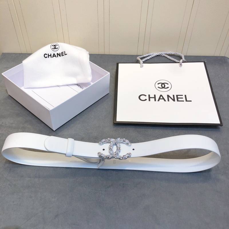 Chanel Belt With Double C Buckle White Women Belt 30MM - Image 3