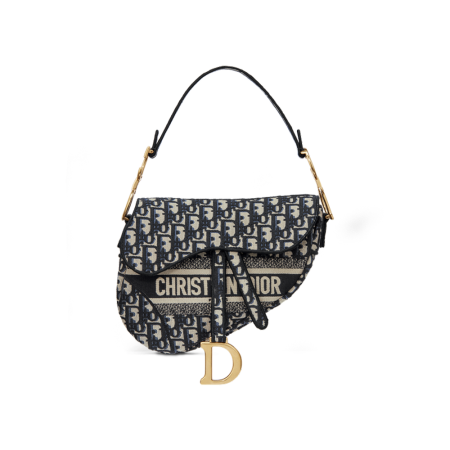 Dior Saddle Bag Oblique Embroidered