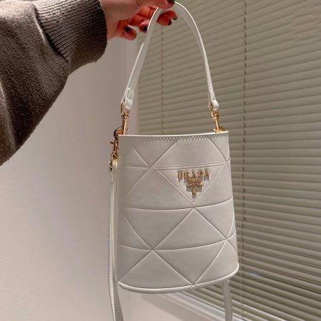 Prada Checkered Bucket Bag - Image 5