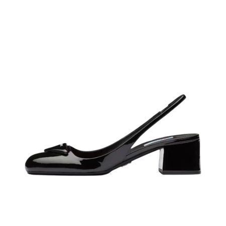 Prada Patent Leather Chunky Heel Slide Sandal - Image 2