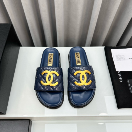 Chanel Gold Label Flat Bottom Fashion Sandals Slide - Image 6