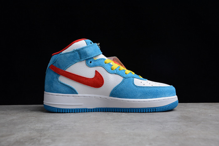 Nike Air Force 1 07 Mid Doraemon White Blue Red Yellow GB1236-160 - Image 9