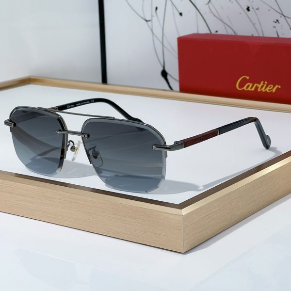 Cartier Metal Color Matching Mirror Legs Sunglasses Top quality
