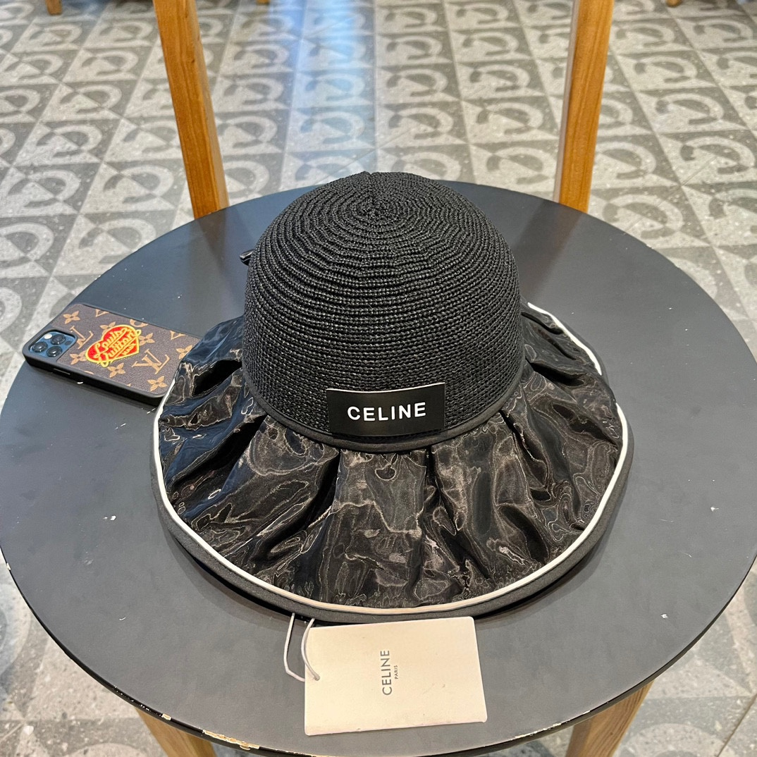 Ceiline Straw Sun Hat With Bow Split Back Sunhat - Image 1