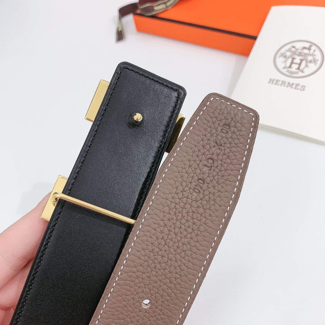 Hermes H Belt Buckle & Reversible Brown For Women, Women Belt 380MM - Image 7