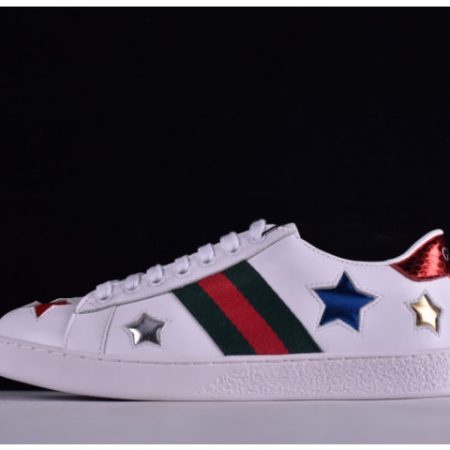 Gucci Ace Embroidered Low-Top Sneaker WITH COLORFUL STARS 431942-A38G1 - Image 1