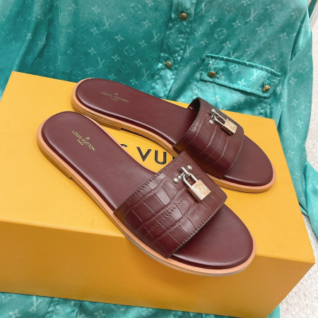 LV Leather Flip-flops Slide Sandal - Image 6