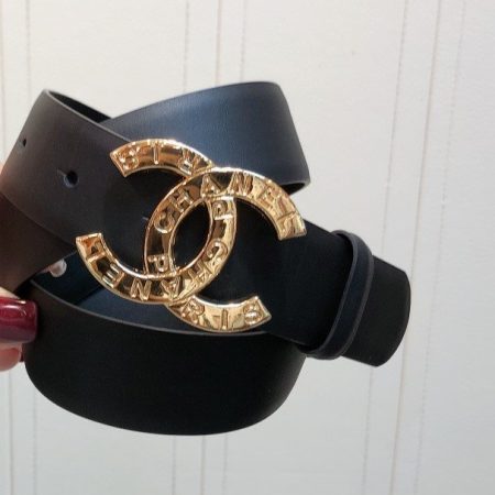 Chanel Belt With Double C Buckle Black With Full Gold Toned Hardware Women Belt 30MM - Image 2