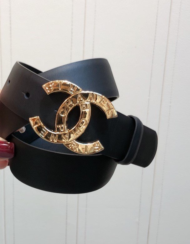 Chanel Belt With Double C Buckle Black With Full Gold Toned Hardware Women Belt 30MM - Image 2