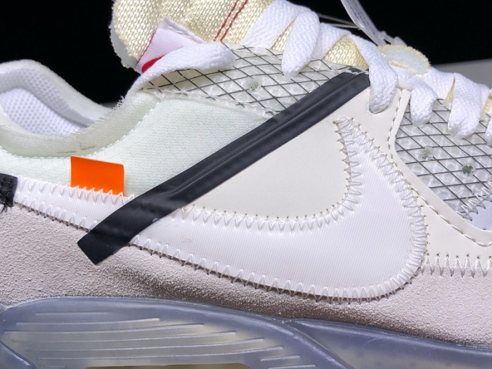 OFF-WHITE x Nike Air Max 90 Sail Muslin Virgil Abloh AA7293-100 - Image 12