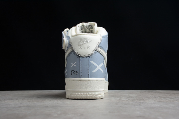Kaws x Nike Air Force 1 07 Mid White Blue Black CW2308-211 - Image 3