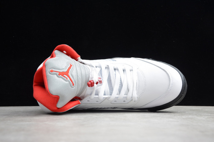 Air Jordan 5 Fire Red 2020 Silver Tongue DA1911-102 - Image 10